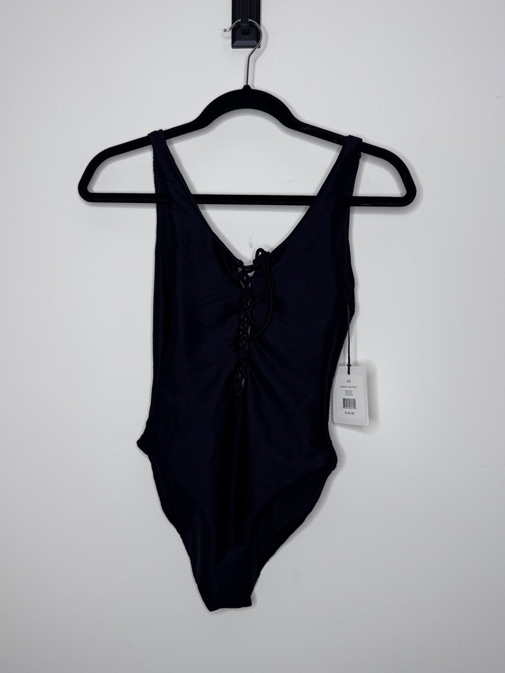NWT Onia Textured Rib Bridget One-Piece Swimsuit Black XS - Picture 3 of 6